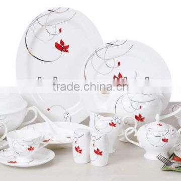 61pcs decal bone china dinner set