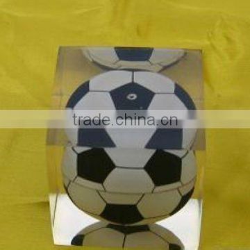 acrylic paper weight with ball inside