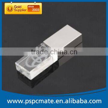 8G 16G 32G Transparent Crystal Usb Flash Disk With Light-up Led Logo photo-2