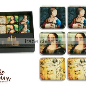 CARMANI Fridge magnet set with LEONARDO DA VINCI art