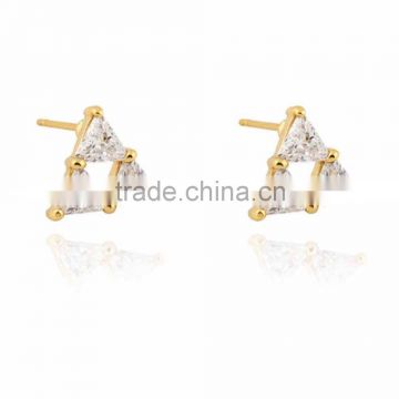 Wholesale Cheap Imitation Jewelry Rhinestone Triangle Shape Stud Earrings Promotion Gift