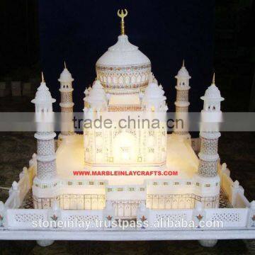 Colorful Marble Taj Mahal Sculpture