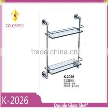 High Quality Bathroom Accessories Double Wall Shelf