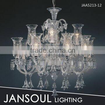 12 light crystal cover hand blown glass chandelier