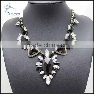 2014 top design lady multi bubble floral bib statement grey mix necklace collar