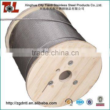 316 Stainless Wire Rope 7x7 6mm Diameter Length 1000m/reel T/S 1470Mpa