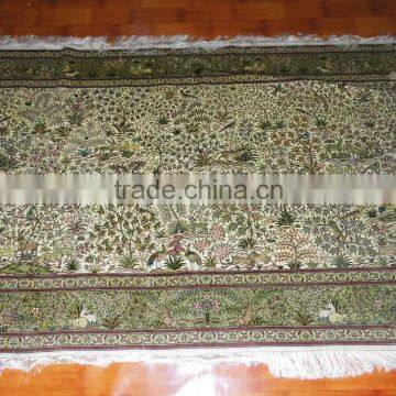 persian double knots silk carpet handmade pure silk carpet