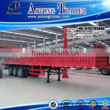 widely used 3 axle 13m 50tons low flatbed/platform semi truck trailer for bulk cargo transportation for sale