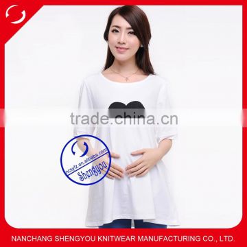 Wholesale fashion design 100 cotton women white matenity clothes