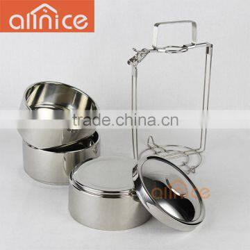 Allnice 3 Tiers Hot Sale Protable Thermal Food Grade Stainless Steel Lunch Basket/lunch Box photo-2