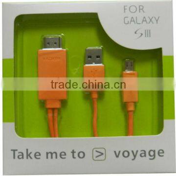 New MHL Adapter Cable, micro USB MHL to HDMI adapter for Samsung galaxy s3