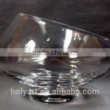 hot sale high quality slanted bowl glass vase