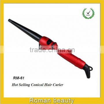 2013 Soft rubber paint handle LCD hair curling/styling product