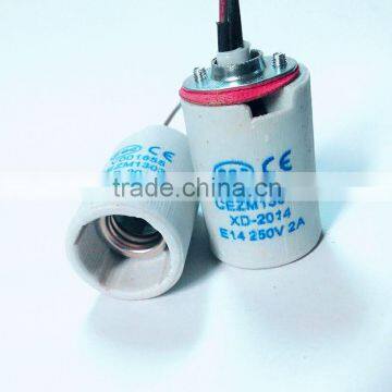 &&E14 lamp socket with metal strip with cable 25CM