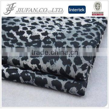 2015 Jiufan Textile Best-sold Roma Grey Leopard Polyester Ponti with Elastane Fashion Fabric