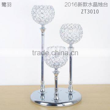 27/37/47cm High Luxury Silver Crystal ball Chroming Metal Base Crystal Candle Holder