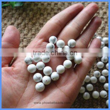 4mm 8mm Half Drilled Round Natural White Turquoise Loose Beads Gemstone For DIY Earrings Making HD-WTSR4mm