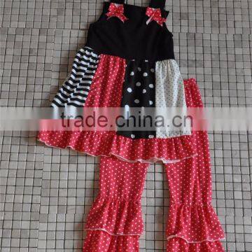 2016 Wholesale Toddler Girls Chevron Star Polka Dot Child Sleeveless 4th of July Boutique Sets photo-5