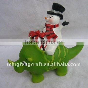 Polyresin Snow man Figurine Decoration