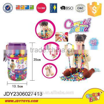 DIY plastic bead toys wireless assemble changefull bead 600pcs bead necklace