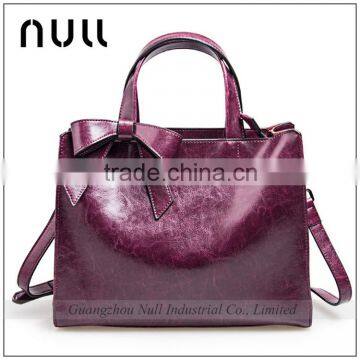 Ladies Bow-tie Europe Style Genuine Cow Leather Womens Handbag Leather