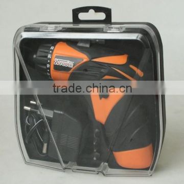 Cordless Screwdriver Kit in plastic box with window