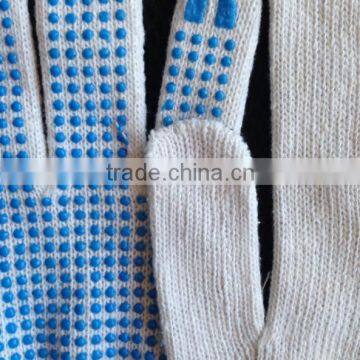 Blue PVC Dotted Cotton Glove/ PVC Dots Work Glove photo-4