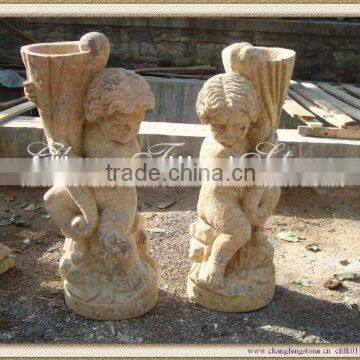 Antique Stone Angel Planter