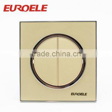 Champagne Gold Acrylic Round 2 gang electrical wall switch