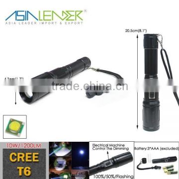 1200 Lumen 10W Cree T6 Auto Zoom Emergency High Power LED Torch