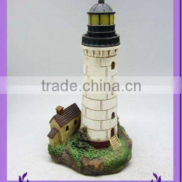 resin lighthouse solar lights for garden decor
