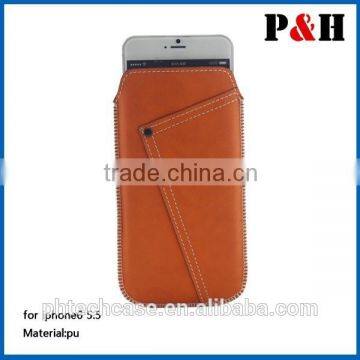 Pull Tab Leather Pouch Case for Iphone 6 5.5 Inch photo-3