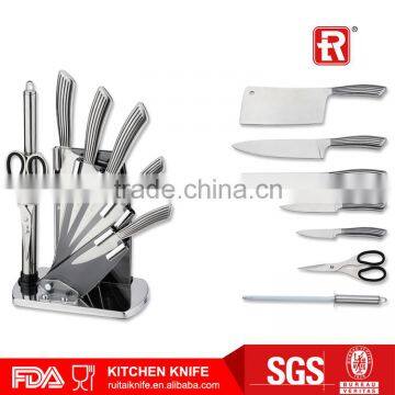 stainless steel knife 5pcs knife set in magnetic block