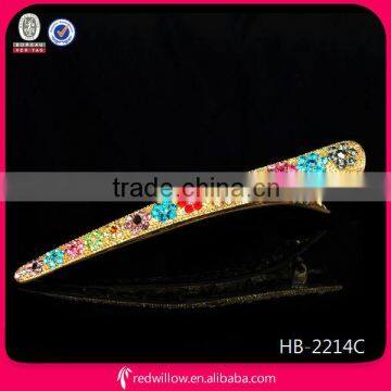 New arrival colorful diamante hair clips for long hair