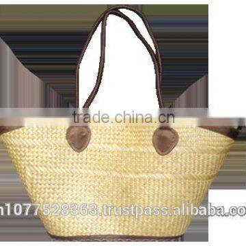High quality best selling bamboo shopping handbag with leather handle from vietnam