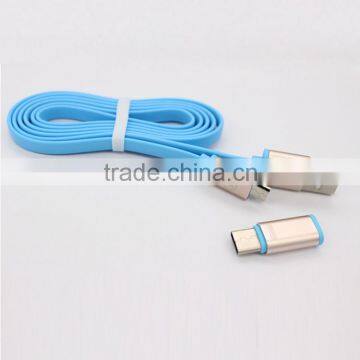 2016 Wholesale 2in1 Type C To Micro USB With Detachable Adapter Data Line Cable                        
                                                Quality Choice
