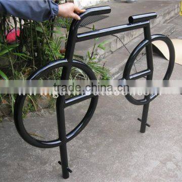 Embedded mounted metal bike corral parking rack cycle parking rack