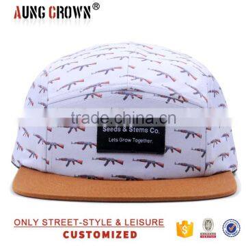 Wholesale suede flat brim 5 panel fashion women cap custom made