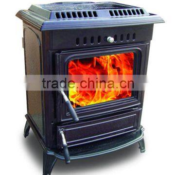 cast iron wood stove with boiler