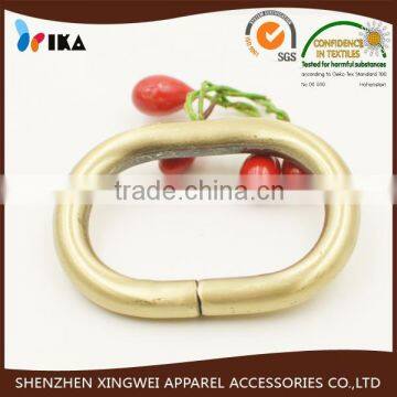 plated gold oval alloy ring buckle for leather bags