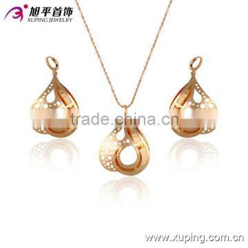 2016 new women beautiful heart shape gold jewelry sets stell