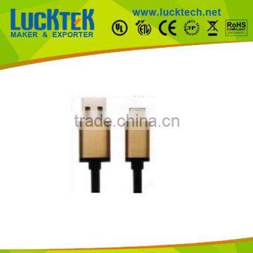 type C male to type A male golden shell usb cable