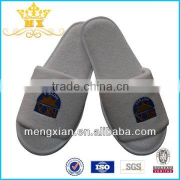 2014 china fashion new design eva white velour hotel slippers