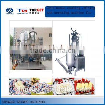 Continuous cooking ,mixing and aerating machine for soft-milk candy