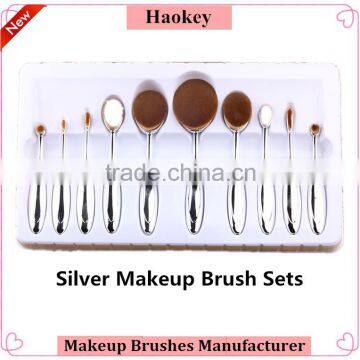 2016 Professional 10pcs Colorful Toothbrush Shape Oval Make up Set Brushes photo-6