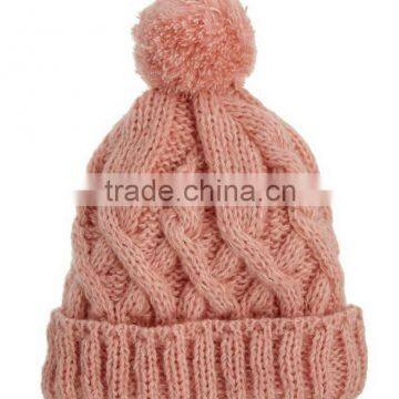pastel bobble chunky knitted custom beanie hat