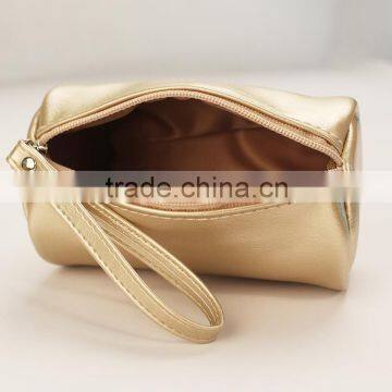 Gold cylinder style custom leather coin pouch ISO certificate                        
                                                Quality Choice