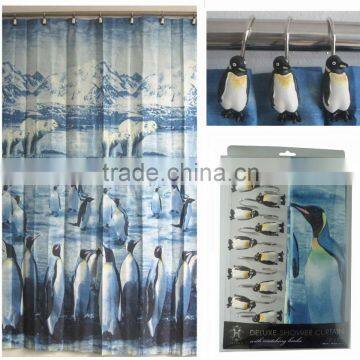 Yellow Duck Pattern Factory Professional Produce 100%polyester Shower Curtains photo-3