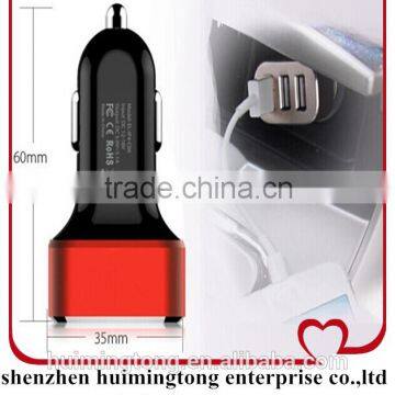 Micro Auto Universal Dual 3 Port USB Car Charger For iPhone iPad iPod 5.1A Mini Car Charger Adapter