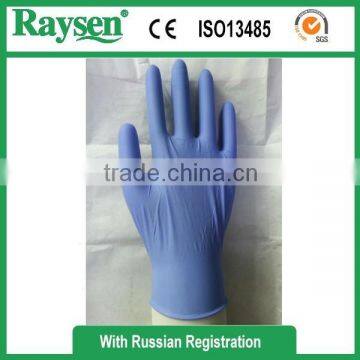 Non Powdered Violet Color Disposable Nitrile Gloves for medical use